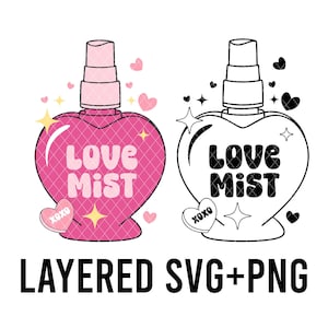 Valentine Love Mist SVG Überlagert von Farbe + PNG