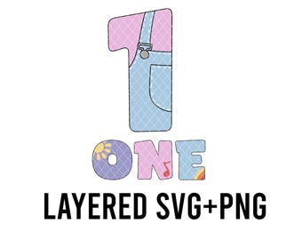 Ms. Birthday Number ONE  PNG +  SVG layered by colour