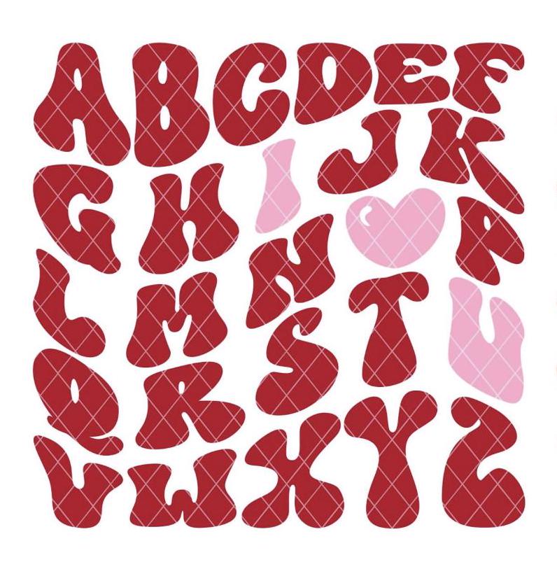 Retro ABC Love Layered SVG + PNG Set Cricut Silhouette - Etsy