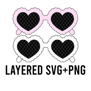 Óculos de dia dos namorados em formato de coração recortado SVG + PNG