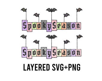 Magical Theme Park Spooky Season Halloween Layered By Colour SVG + PNG