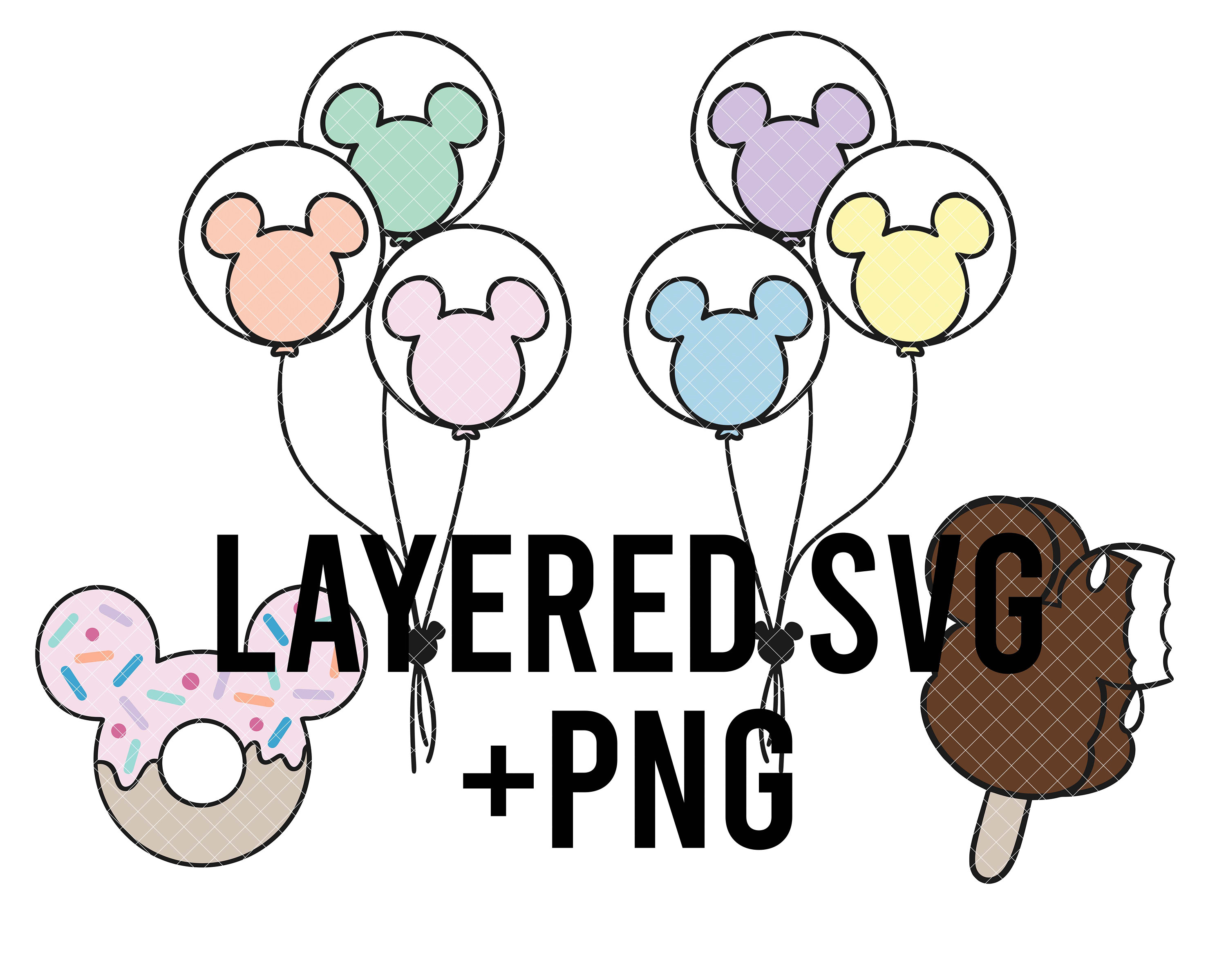 Mouse Balloons SVG PNG Bundle Etsy Australia