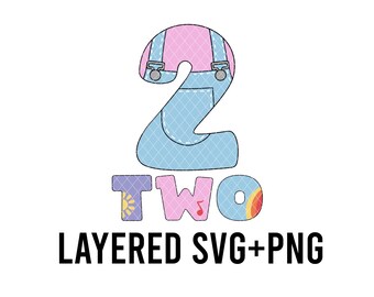Ms. Birthday Number TWO  PNG +  SVG layered by colour