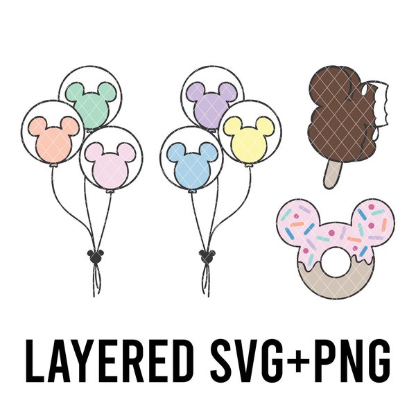 Mouse Balloons SVG + PNG Bundle