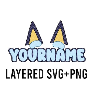 Blue Dog Custom Name Layered SVG + PNG