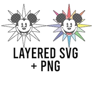 Rueda de ratón divertida SVG + PNG, capas por color, Cricut, Silhouette