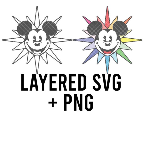 Mouse Fun Wheel SVG + PNG, Layered By Colour, Cricut, Silhouette