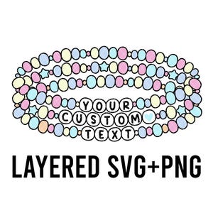 Benutzerdefinierte Freundschaftsarmband SVG + PNG | Digitaler Download |