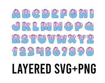 Cute Ms.Alphabet and Numbers, ABCs 123, Layered By Colour SVG + PNG