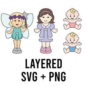 色別に重ねたミニポケットドール SVG + PNG セット