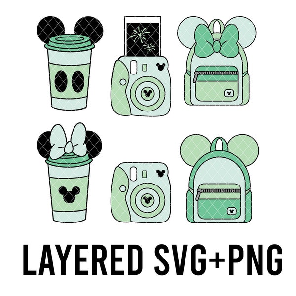 Mickey Magic Bundle Clipart, Layered SVG + PNG