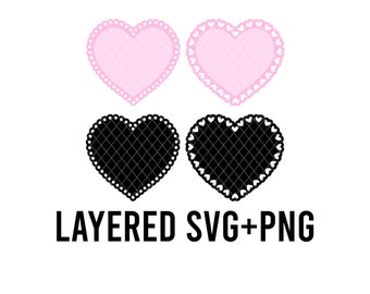 Corazón festoneado de San Valentín SVG + PNG