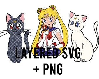 Sailor Moon Artemis Luna Svg Cricut Silhouette Etsy
