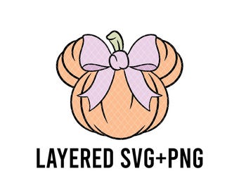 Cute Pastel Pumpkin Bows  PNG + SVG Layered By Colour