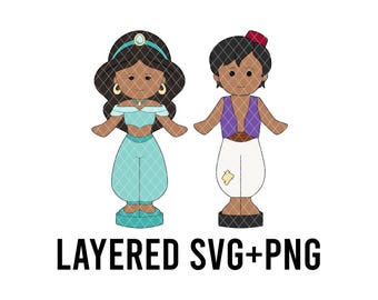 Mini Princess Pocket Doll Layered By Colour SVG + PNG, Cricut Silhouette
