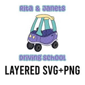 Rita & Janet Blue Dog gelaagde SVG + PNG