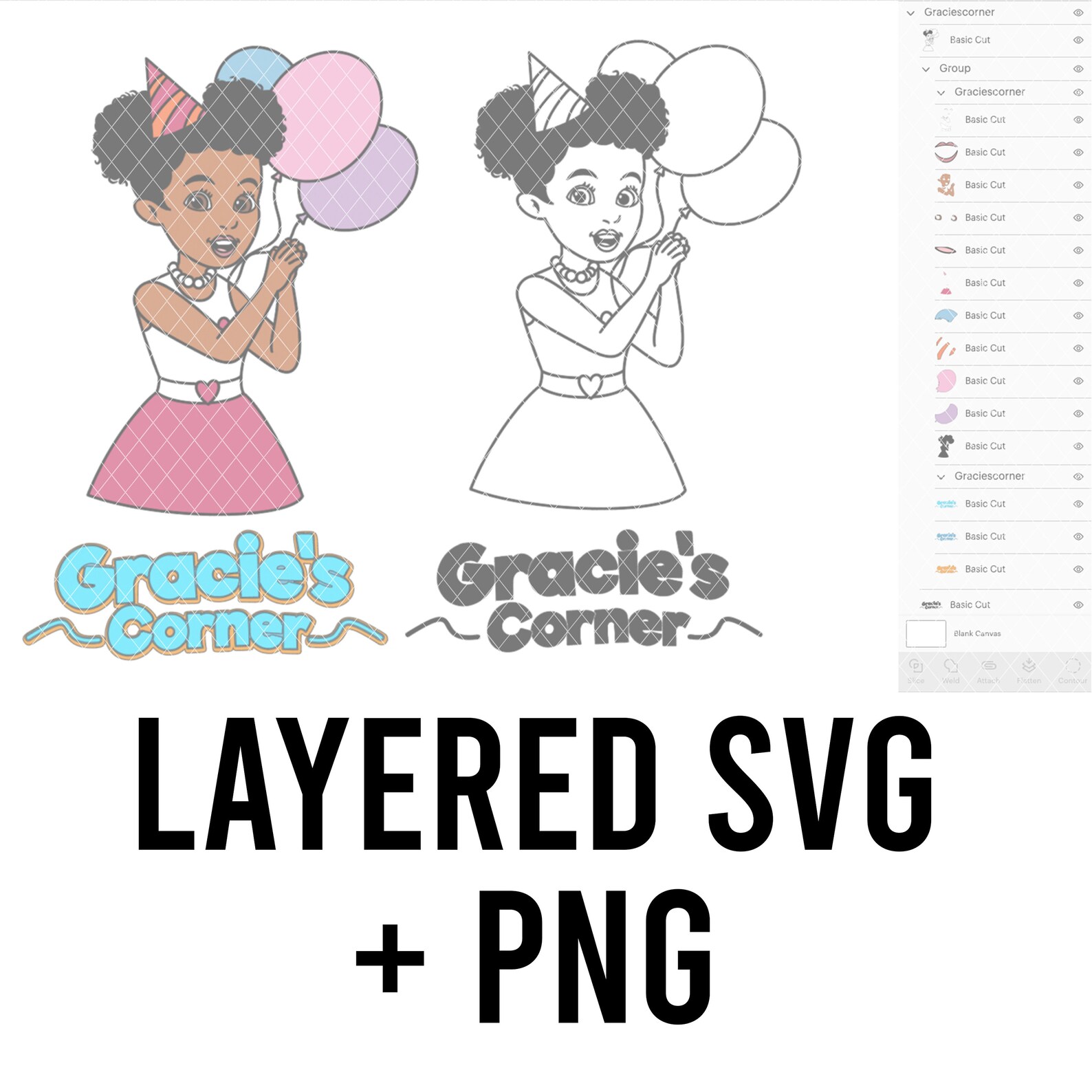 Gracies Corner SVG Layered by Colour PNG - Etsy