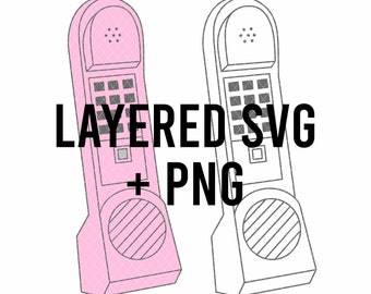 90's DreamPhone SVG + PNG, Layered By Colour