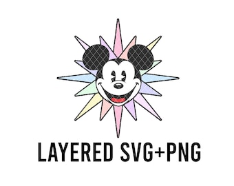 Pastel Mouse Fun Wheel SVG + PNG, Layered By Colour, Cricut, Silhouette