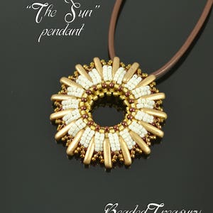 The Sun Pendant beading pattern, pendant tutorial, beading tutorial, seed bead pattern, ChechMates Beam pattern / TUTORIAL ONLY