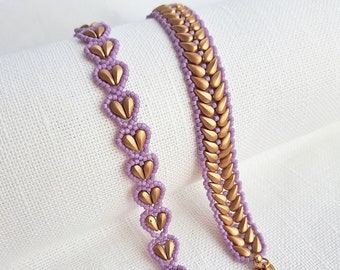 2 Beading Tutorials Pack - SPIKELET Bracelet and LOVELY Bracelet - with DropDuo and Delica beads - .pdf Download