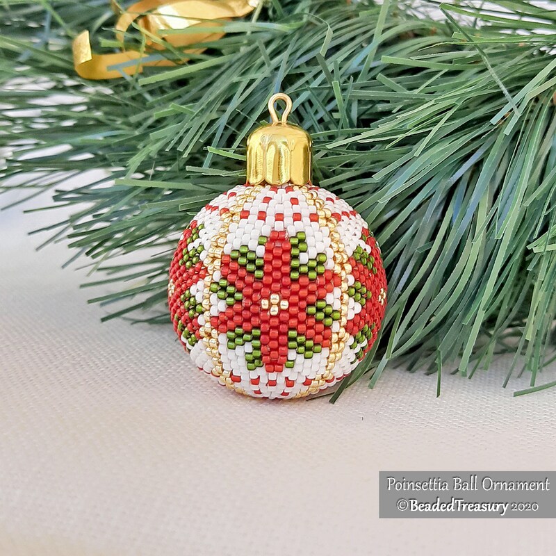Beaded christmas balls