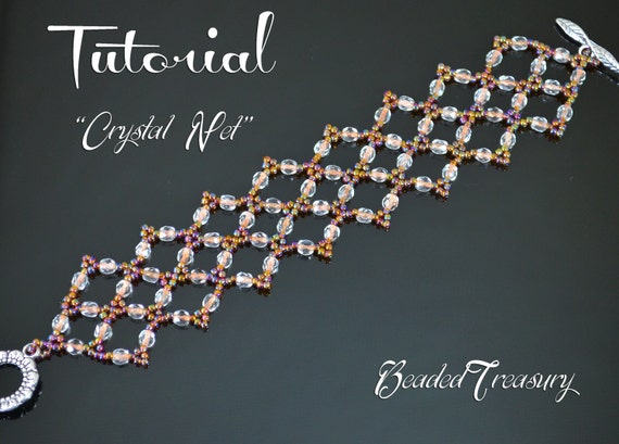 CRYSTAL NET - beadwoven bracelet tutorial with fire polished beads