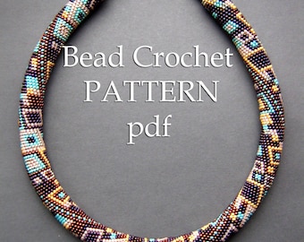 SKYSCRAPER Bead crochet pattern Seed bead necklace Beaded crochet necklace Bead crochet rope Seed bead pattern Geometric - Pattern Only