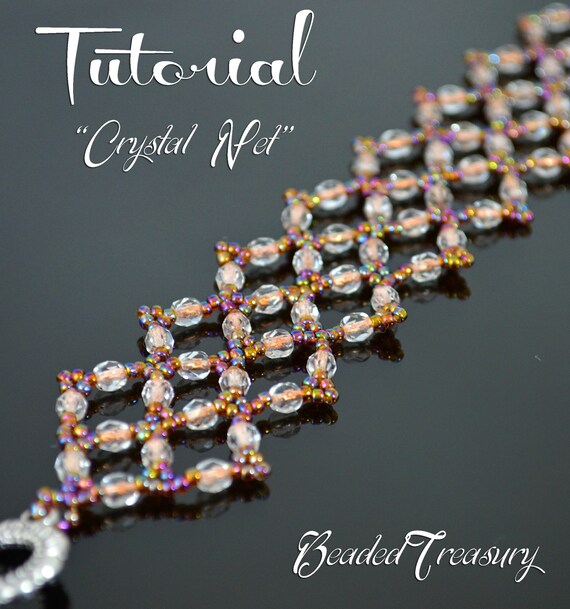 Crystal Net Bead Pattern Beading Tutorial Beadwoven Etsy