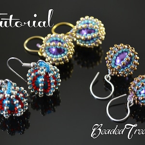 Beaded Delights - beadwoven earrings tutorial / Beading tutorial / Earring pattern / Beaded bead / Seed beads pattern / TUTORIAL ONLY