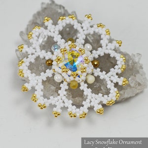 LACY SNOWFLAKE Ornament - Christmas Beading Tutorial - Instant .pdf Download