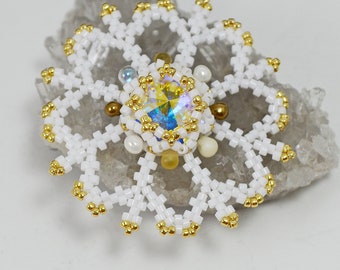 LACY SNOWFLAKE Ornament - Christmas Beading Tutorial - Instant .pdf Download