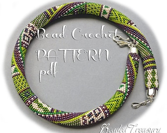 SUMMER IN PROVENCE Bead crochet pattern Beaded crochet rope necklace pattern with seed beads .pdf Download