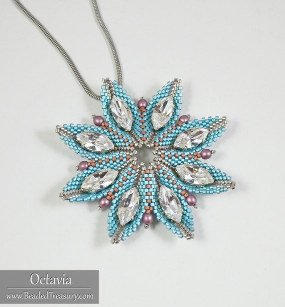 OCTAVIA Pendant Beading Tutorial Peyote 