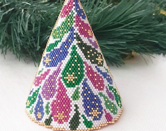 OH CHRISTMAS TREE - 3D Peyote Stitch Ornament Beading Pattern - Instant Pdf Download