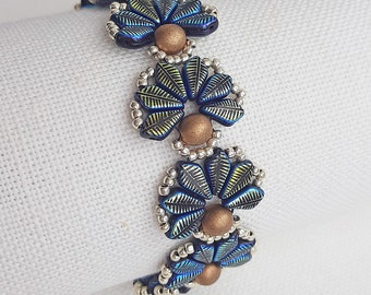 Beading Tutorial - LOTUS BRACELET - Beaded flower bracelet pattern -Instant .pdf Download