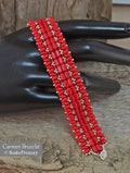 Beading Tutorial CARMEN Bracelet - Beading pattern with 2 hole beads Superduo Rulla Seed beads Red beaded jewelry - Instant PDF Download product logo