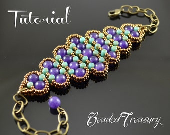 Bead pattern, rulla pattern, seed bead pattern, beading pattern, beaded bracelet pattern with rulla beads. "History" / TUTORIAL ONLY