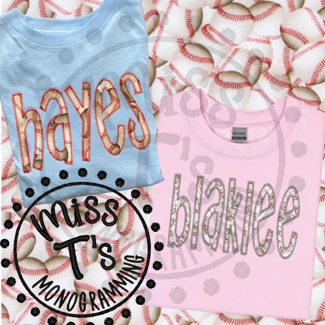 Kids Custom Name Sports Fabric Applique Tee, Football, Baseball