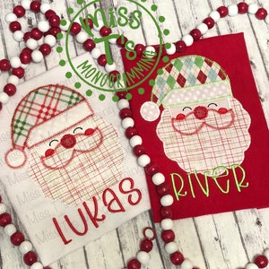 Boys Santa Applique Sweatshirt, Boys Christmas Sweatshirt, Gift for him, Christmas shirt, Santa Shirt,  Custom Name