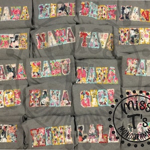 Double Zig Zag Applique Name - Adult Sweatshirt or TShirt