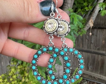 Blue Dotted Hoops Earrings