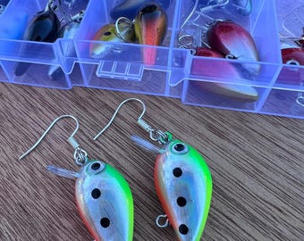 Crankbait Fishing Lure Colorful Earrings