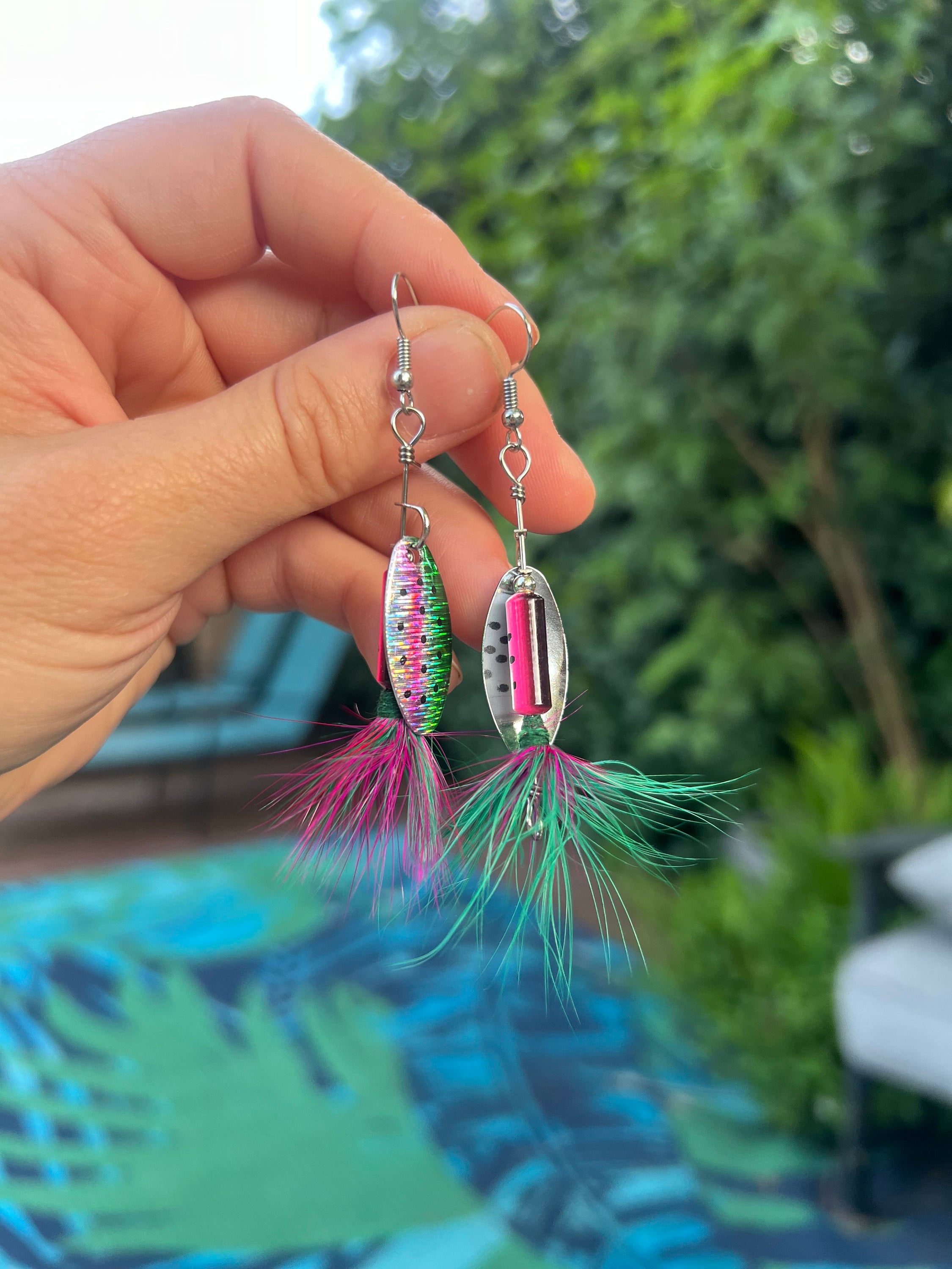 clip on fishing lure earrings Fishing Lure Hook Earrings