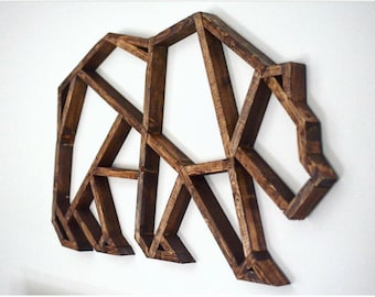 Estante del oso de California. Signo de oso. Signo de oso de madera. Signo de oso grizzly. Estante de osos. Señal de pared rústica.