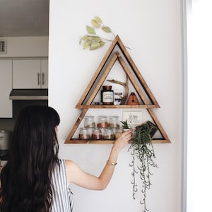 The Original Stacked Triangle Shelf. Geometric Shelf. Modern Shelf. Bohemian Shelf. Triangle Shelf. Triangle shelves.