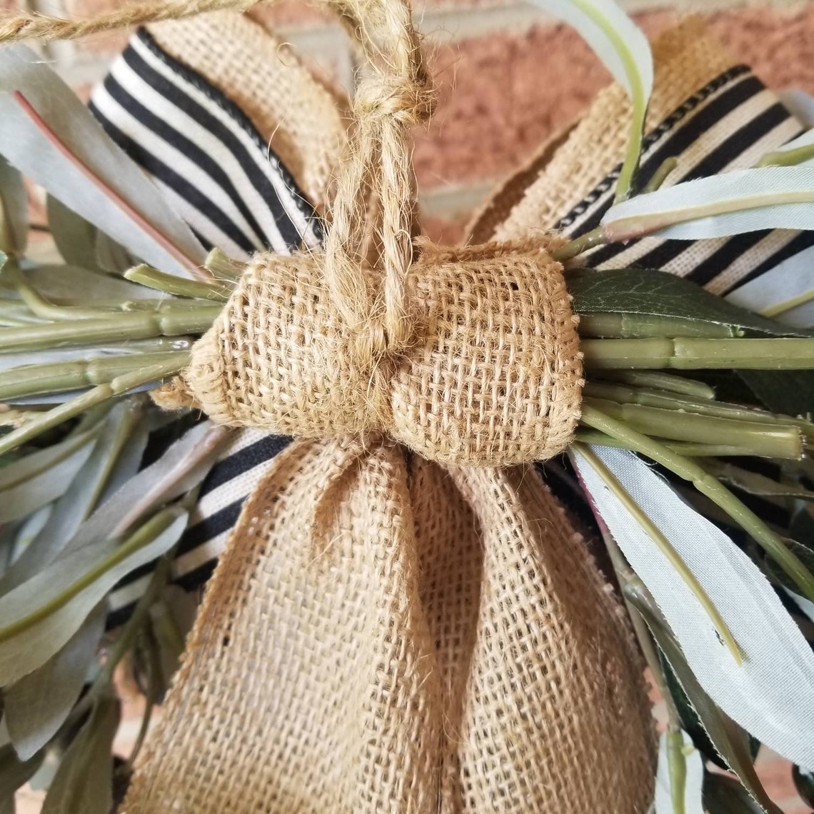 Olive Branch Swag Burlap Bow Olive Wreath Modern Farmhouse Etsy