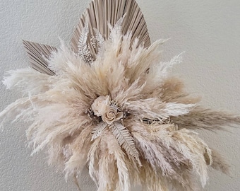 Pampas + Palm Leaf Decor -- Wedding Arch -- Dried Florals -- Boho Wedding