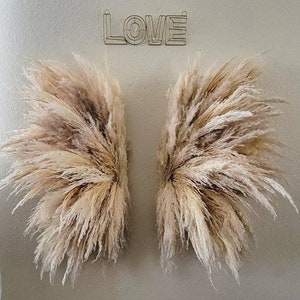 Pampas Grass WINGS : Event Decor Boho Wall Hanging image 1