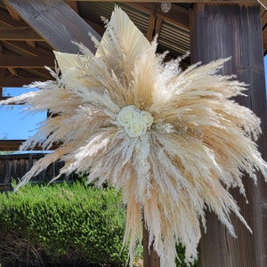 Pampas + Palm Leaf + Eucalyptus decor -- Wedding Arch -- Wall Hanging -- Boho Decor -- Nursery Decor